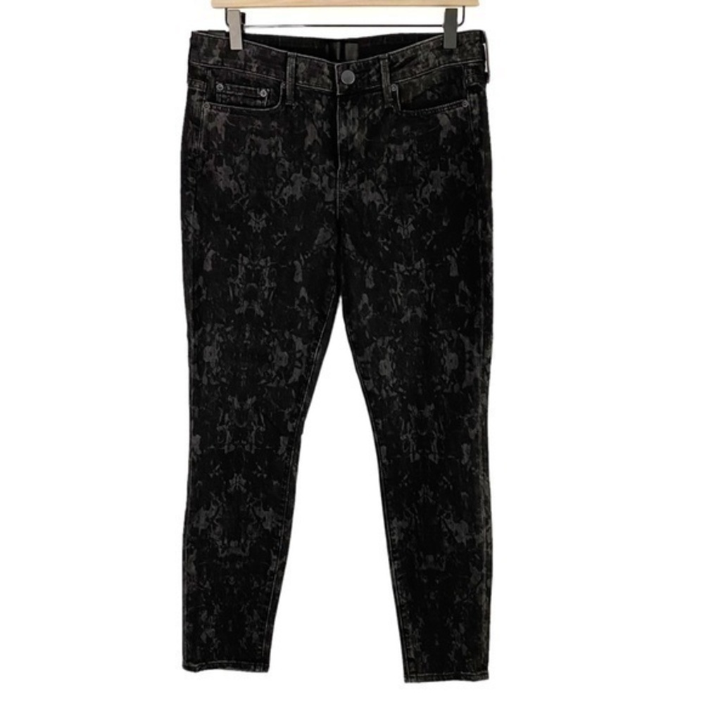 Vince Dylan Ankle Skinny Jeans Black Floral Size 30